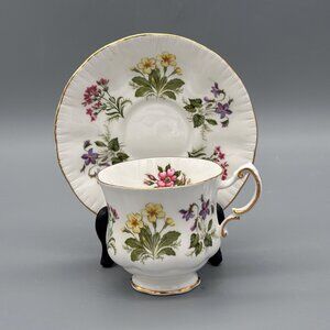 Vintage Paragon English Flowers Teacup And Saucer Fine Bone China Floral Set